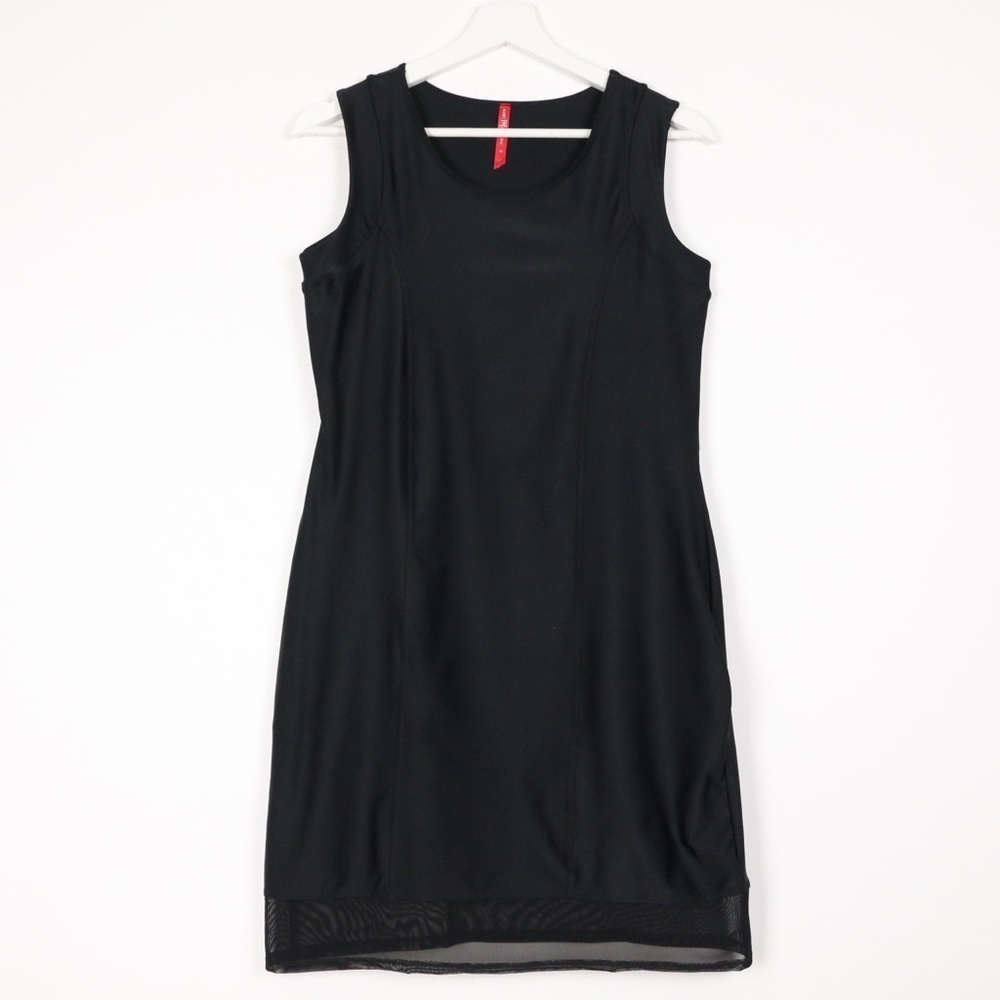 Ruby Ribbons Black Mini Dress with Mesh